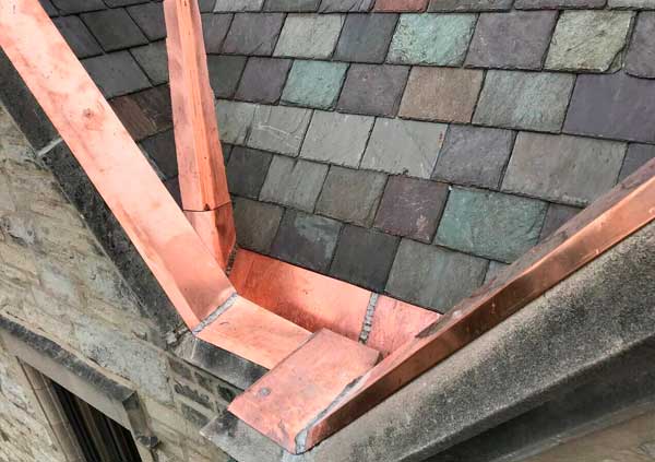 Cooper drainage system on a slates roof