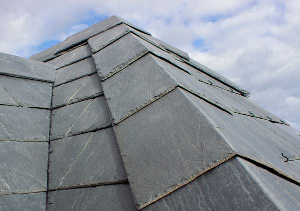 Black slate ridge tiles