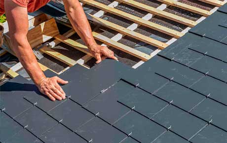 Tiling a slate roof