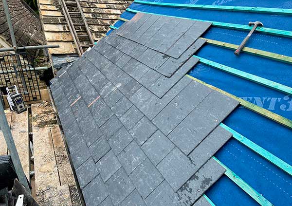 New black slates roof