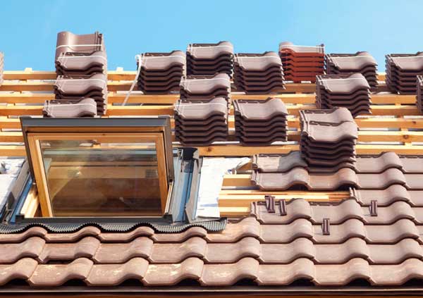 Brown tiles roof