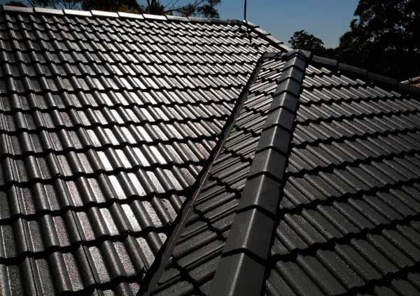 Brand new black tiles roof