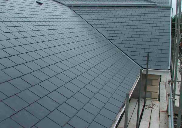 Brand new black slate roof