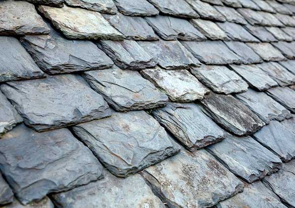 Old slates in a roof