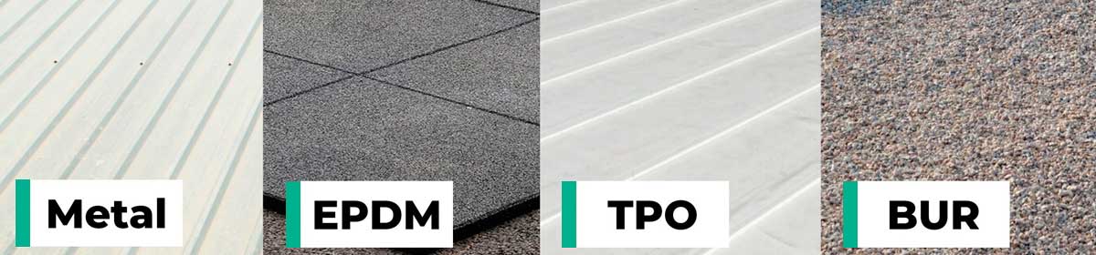 Commercial types of roofs